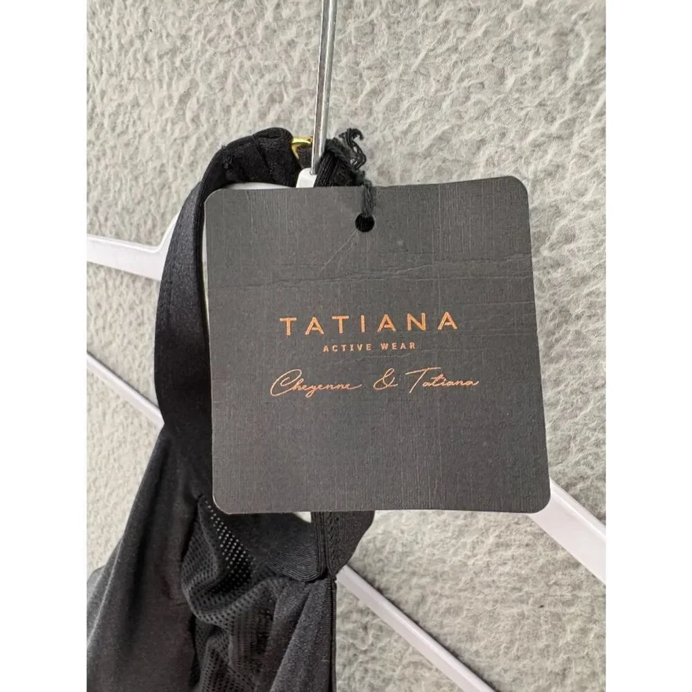 Tatiana Active Wear Black Halter Cutout Padded Polewear Bodysuit M NWT Alejandro